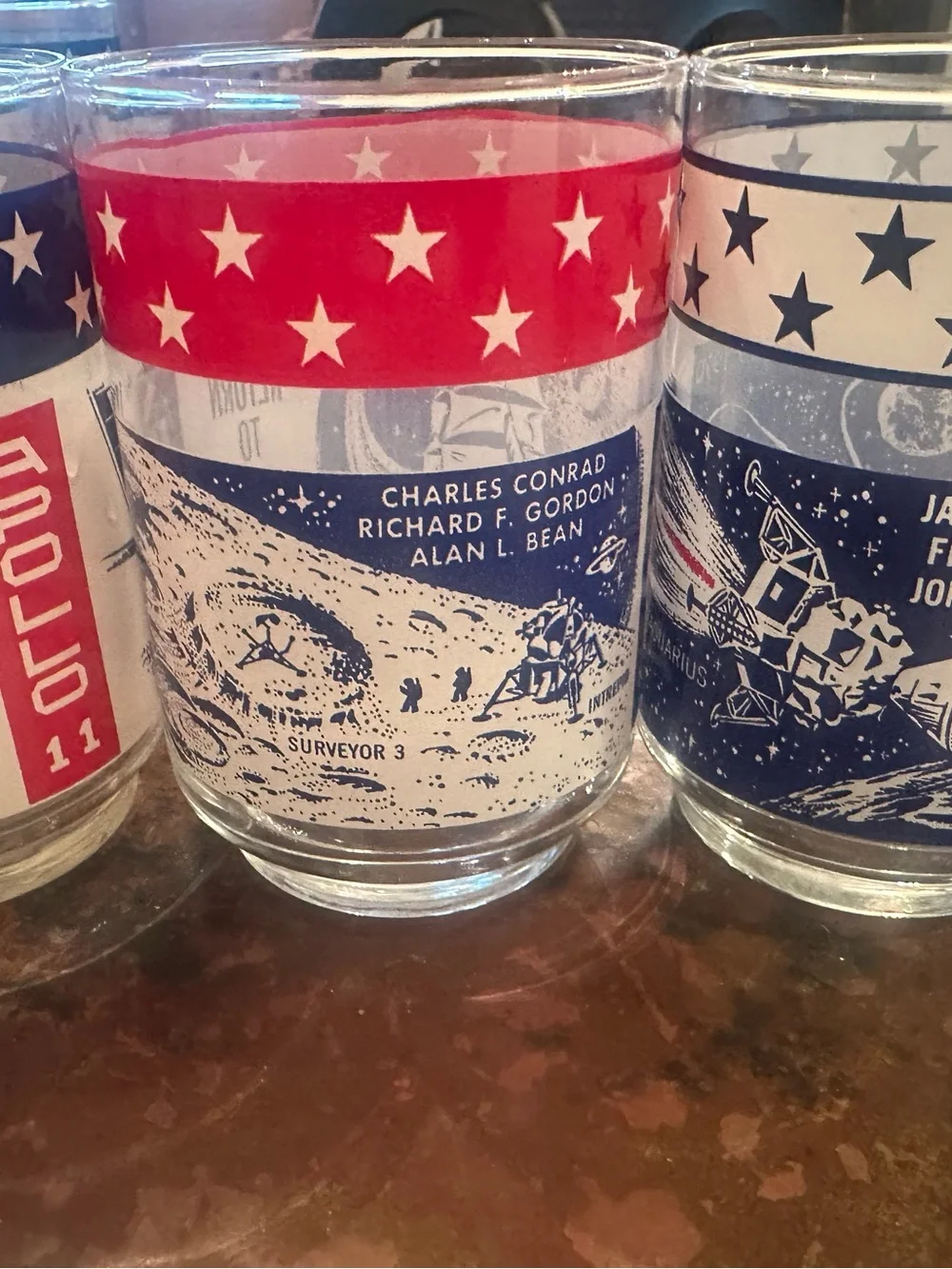 Set of 3 NASA Apollo Glasses